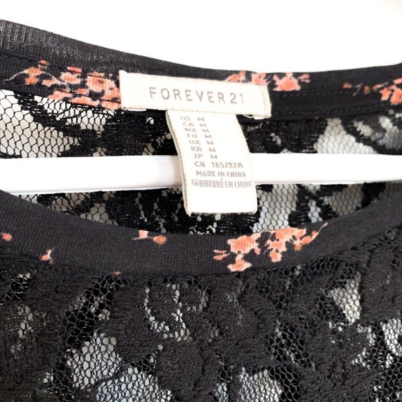 forever 21 pull on dress black lace back/neckline - Picture 9 of 9